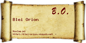 Blei Orion névjegykártya